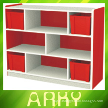 Kindergarten Furniture Multifunctional red Storage Cabinet